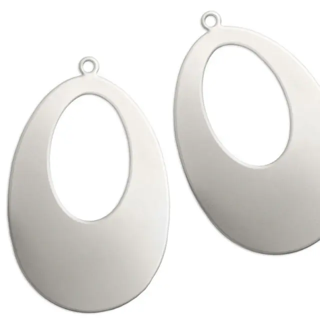 Μεταλλικό Σχήμα Οβάλ με Τρύπα Alkeme - 51x32mm - 2τεμ