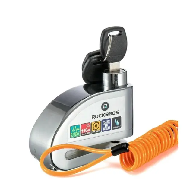 Rockbros Bike Lock with Alarm and Disc Lock LBAYG8308 Orange