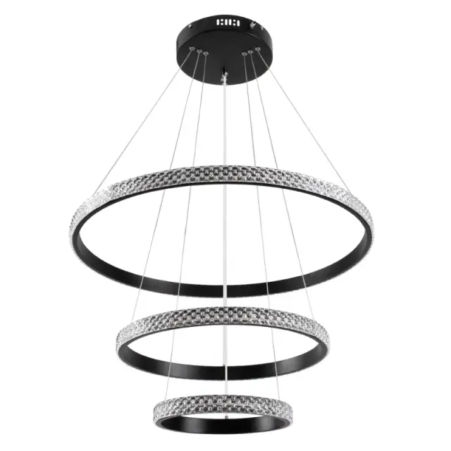 DIAMOND Κρεμαστό Φωτιστικό Οροφής LED 100W CCT με Χειριστήριο Μαύρο KLV-101-0237 3