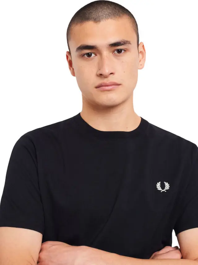 Fred Perry Crew Neck T-Shirt Μαύρο Black 3