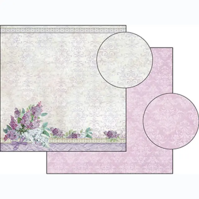Χαρτί Scrapbooking Stamperia Διπλής Όψης - Texture Bouquet of Lilac - 31x30cm