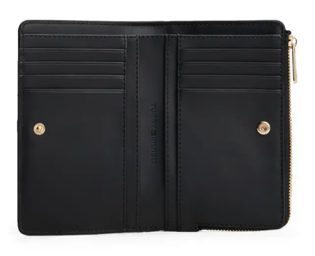 Tommy Hilfiger Γυναικείο Μεσαίο Πορτοφόλι Icon Bifold TH Monogram Μαύρο 2