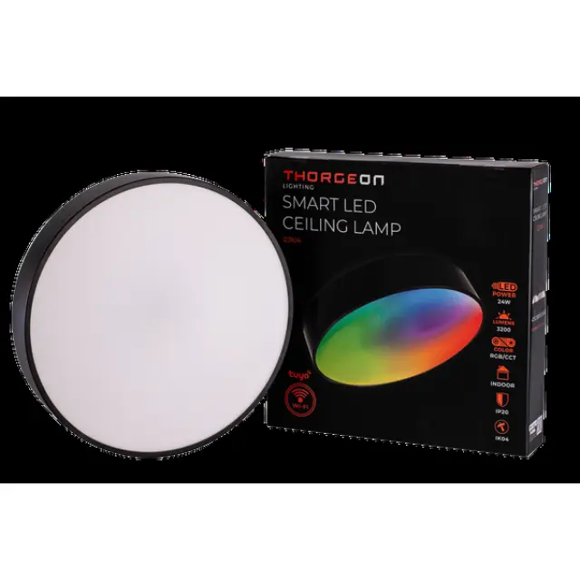 LED Ceiling Light 24W 3200Lm 2700-6500K IP20 RA80 Black