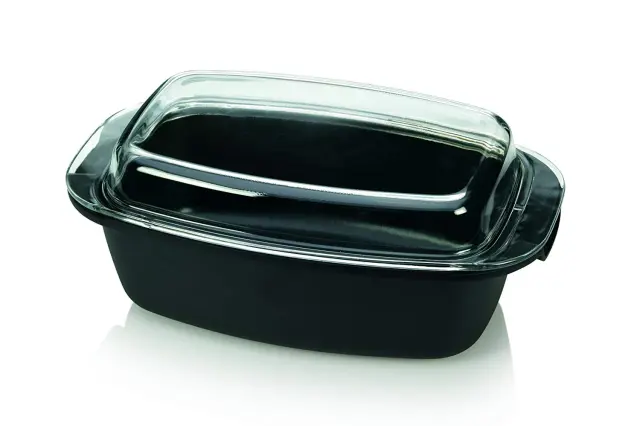 Tescoma Grandchef Roaster With Lid Γάστρα Πυρίμαχη Με Καπάκι 39X22Cm Μαύρη