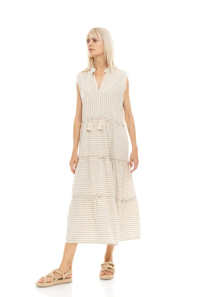 Beachwear Stripe Sand B435 Black Pink Label 3