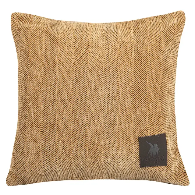 Διακοσμητικό Μαξιλάρι 42x42 Με Γέμιση Essential Greenwich Polo Club 3949 Ochre 90% Σενίλ-10% Πολυέστερ
