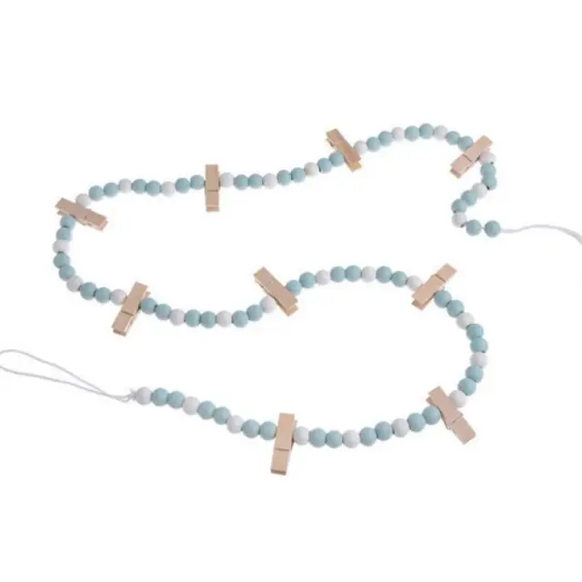 Γιρλάντα με χάντρες και μανταλάκια 130cm, blue