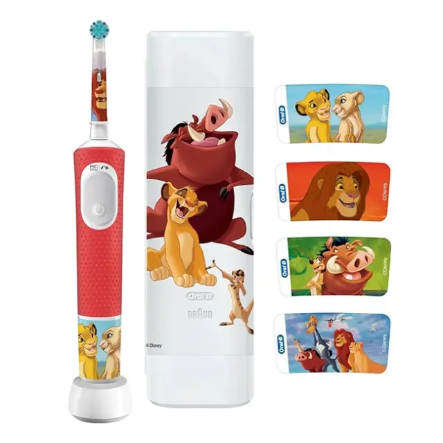 Oral-B Ηλεκτρική Οδοντόβουρτσα Vitality Pro D103 Kids 3+ Lion King Red & Case (Pro Kids Lion King + etui)