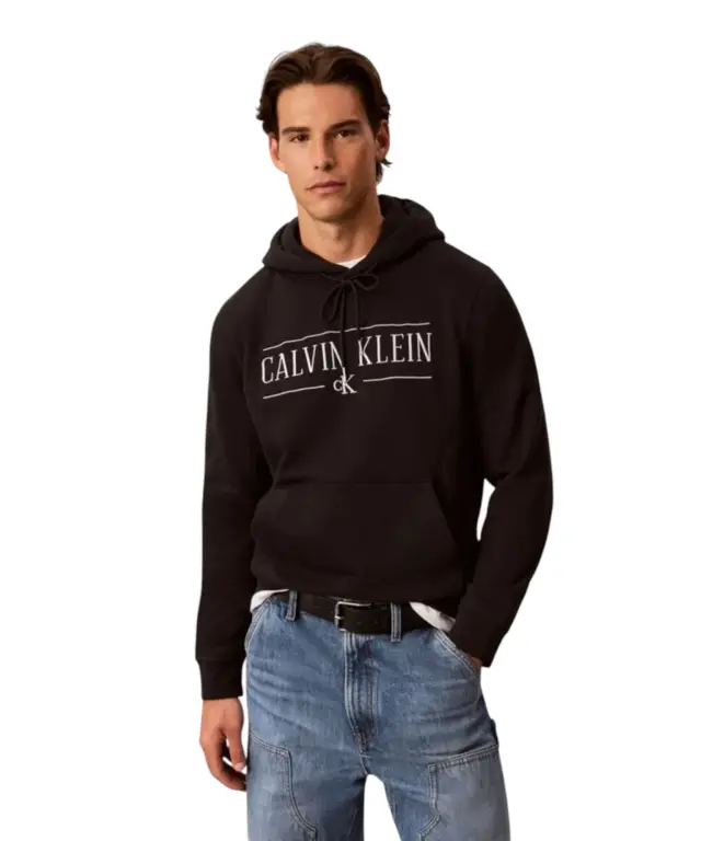 Calvin Klein - Ανδρικό Μακρυμάνικο Φούτερ Varsity Logo Relaxed Fit LV04RH238G-UB1 Μαύρο 2
