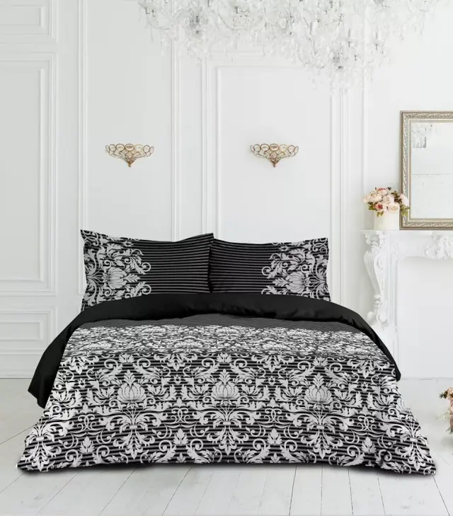 Σετ παπλωματοθήκη βαμβακοσατέν 230TC Digital Print Makis Tselios Damask Σετ King Size 240x260