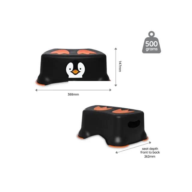 MYCARRYPOTTY My Little Step Stool - Εκπαιδευτικό σκαλοπατάκι / Πιγκουϊνάκι μαύρο 3