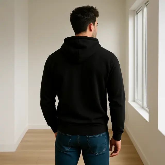 Φούτερ Noshame® Μαύρο με κουκούλα και τύπωμα - 522501 - XXL 2