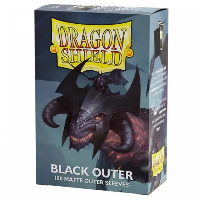 Dragon Shield Standard size Outer Sleeves - Matte Black (100 Sleeves)