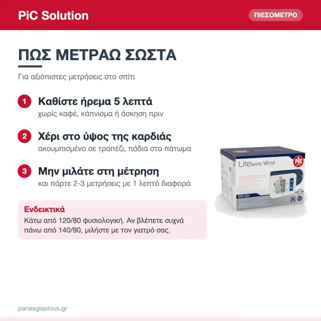 PiC Solution Lite Rapid Αυτόματο Ψηφιακό Πιεσόμετρο Καρπού με Ανίχνευση Αρρυθμίας 3