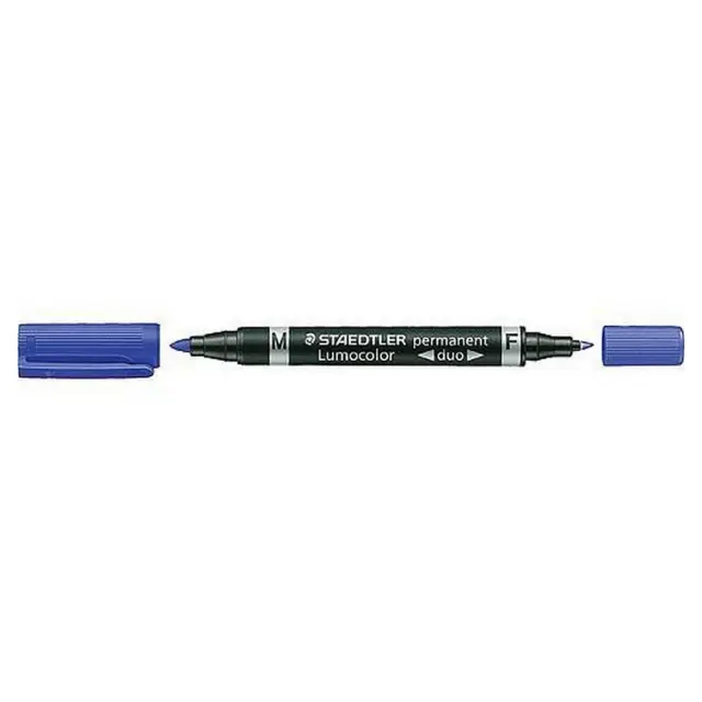 Μαρκαδόρος Staedtler Ανεξίτηλος Double-Tip Μπλε 348-3