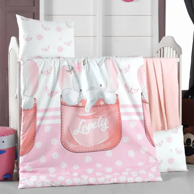 Σετ Σεντόνια Κούνιας 100x150 Beauty Home Art 5604 Ροζ 100% βαμβακερόΧωρίς Λάστιχο