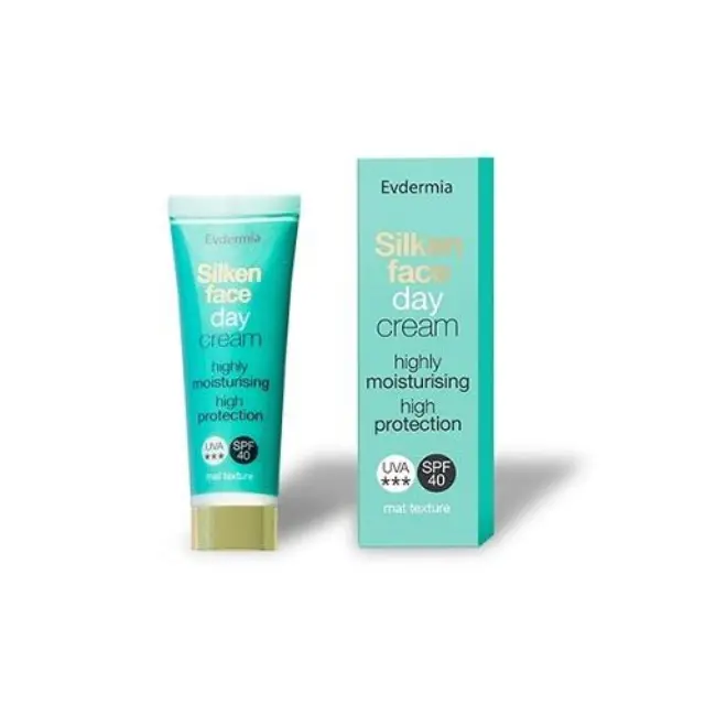 Evdermia Silken Face Day Cream Highly Moisturising High Protection SPF40 Ενυδατική Αντηλιακή Κρέμα Προσώπου, 50ml