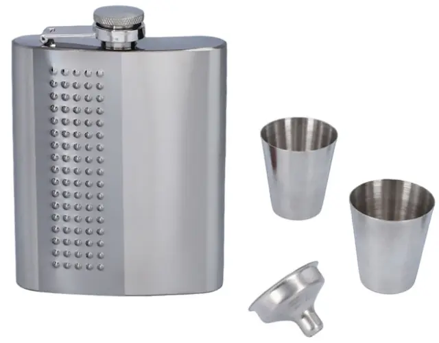 Flask Set Φλασκί Ποτού Πολυτελείας με 2 Σφηνοπότηρα Bullets (4109) - 180ml 2