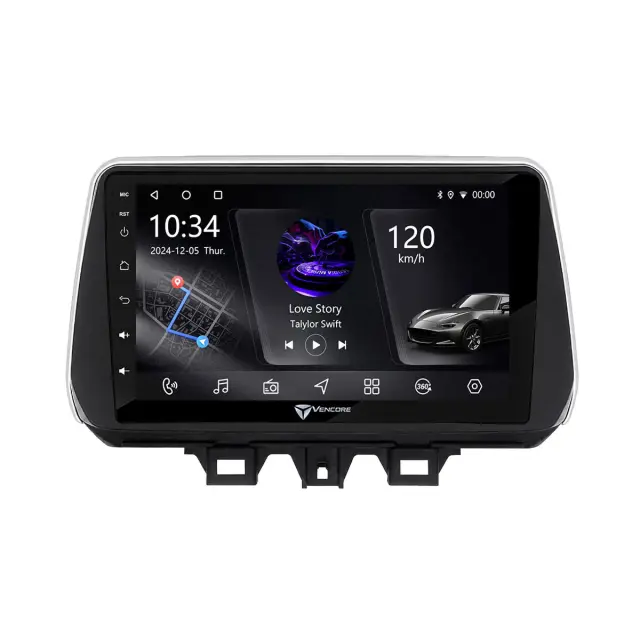VenCore Οθόνη Multimedia Android 15 9" PX5S Octa-Core 2GB/32GB IPS με Πρόσοψη, CarPlay, Android Auto και Υποστήριξη Κάμερας 360° για Hyundai Tucson 2019-2021 – Μαύρη (3236-10005-0504B) 2