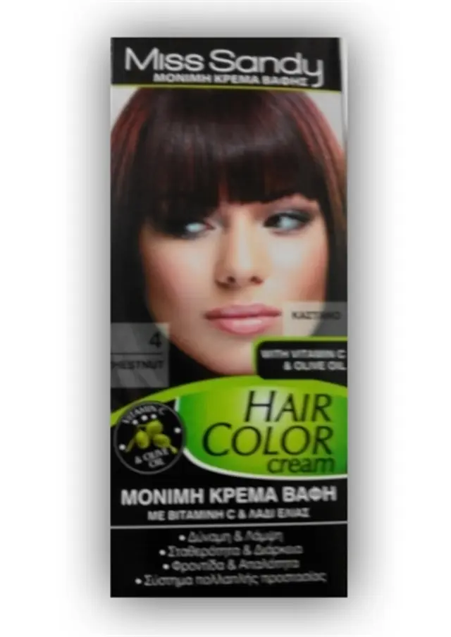 Miss Sandy Hair Color Cream 4/0 Καστανό 60ml