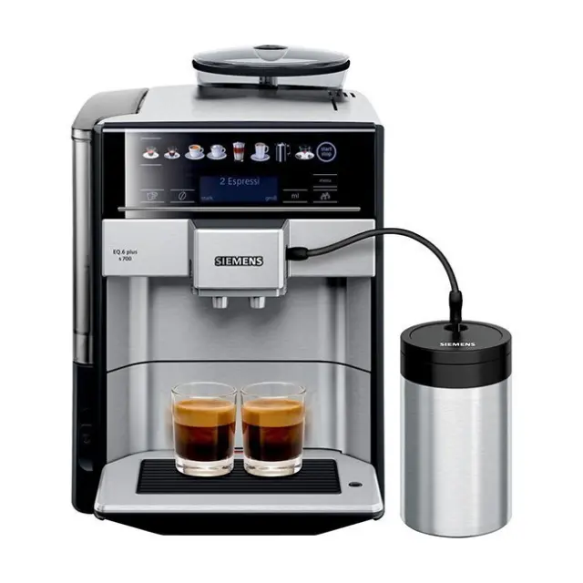 Siemens Αυτόματη Μηχανή Espresso EQ.6 Plus S700 1500W 19bar Black Stainless Steel (TE657M03DE)