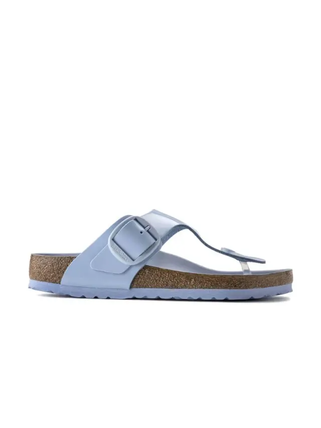 Birkenstock Πέδιλα Γυναικείο δέρμα λουστρίνι Μπλέ BIR/GIZEH BIG BUCKLE 1021651DUST BLU - 37 3