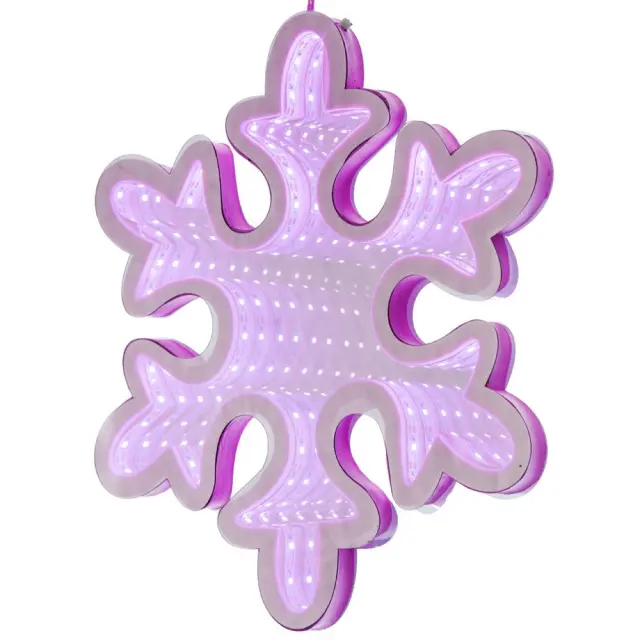 Νιφάδα 3D LED Ρεύματος Ροζ 30cm