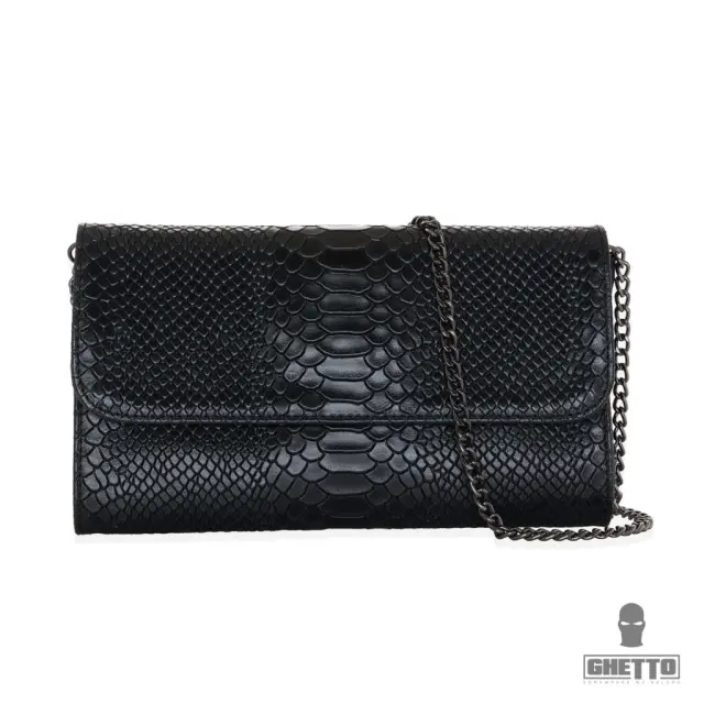 Ghetto Crocodile Texture Clutch Bag with Chain Strap
