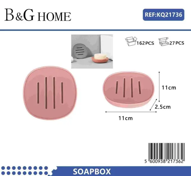 Σαπουνοθήκες μπάνιου πλαστικές - Σετ 5pcs - Pink - 21736 2