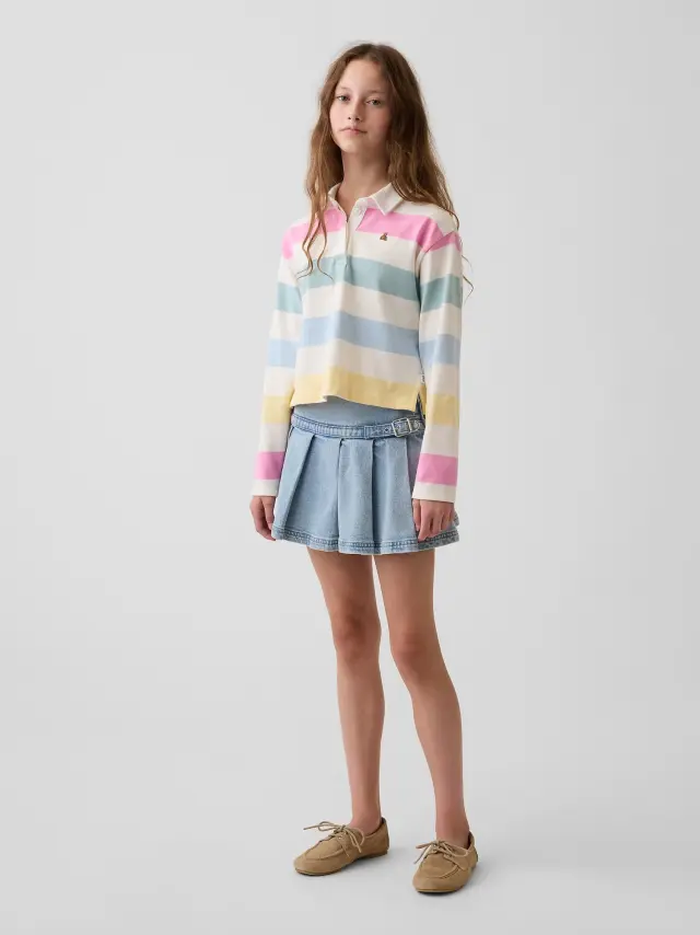 Παιδική Τζιν Φούστα Mini με Πιέτες medium wash