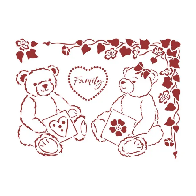 Στένσιλ 20x15cm, Stamperia, DayDream, Bears