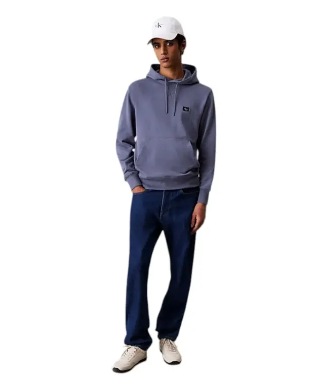 Calvin Klein - Woven Label Hoodie Φούτερ J30J327113-CGE Μπλε 2