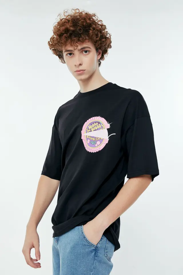 T-Shirt Βαμβακερό Bubble Μαύρο 3