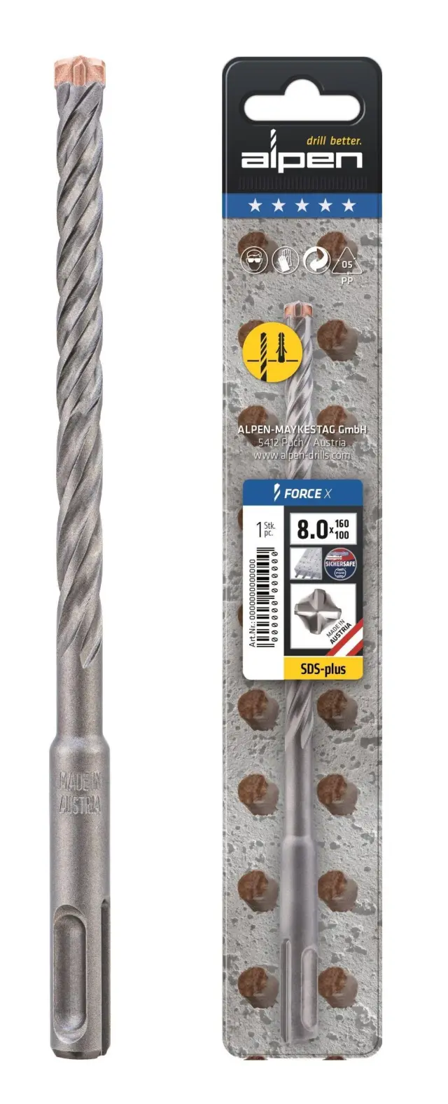 Alpen 815006001 - Τρυπάνι SDS PLUS 6x160mm 2