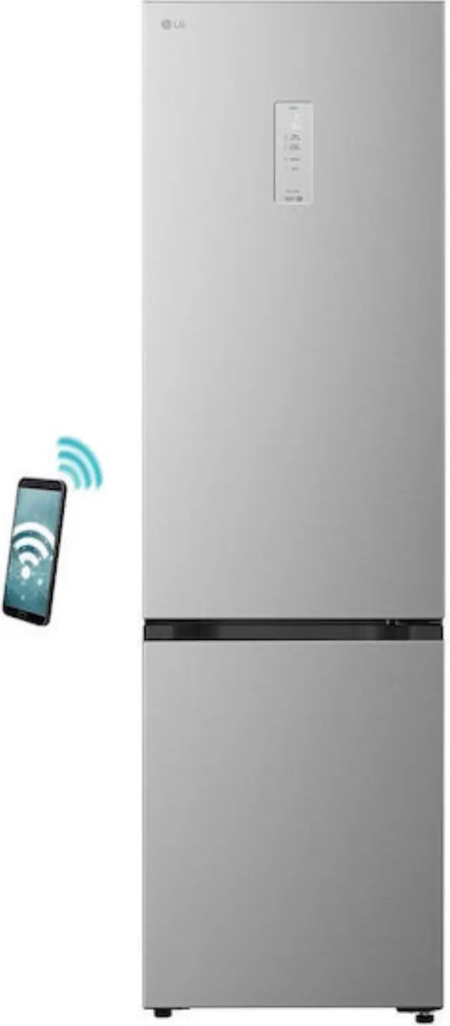 LG Ψυγειοκαταψύκτης 375lt Total NoFrost Υ203xΠ59.7xΒ67.4εκ. Ασημί GBBSJ21EPY