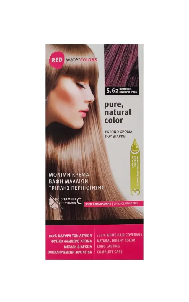 Red Water Colors Βαφή Μαλλιών Κόκκινο Σκούρο Ιριζέ No5.62, 155ml