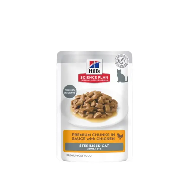 Hill's Science Plan Sterilized Cat Υγρή Τροφή Γάτας με Κοτόπουλο - 85gr (Φακελάκι)