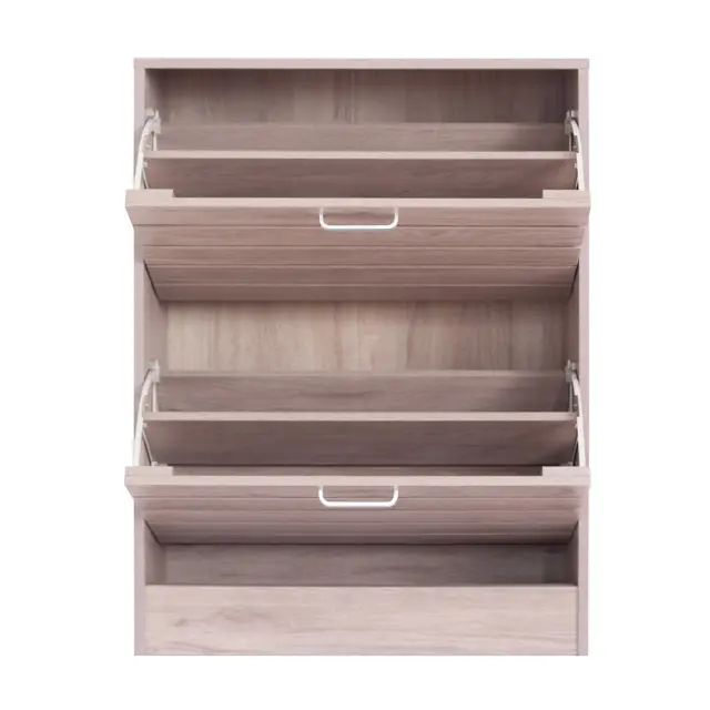 Παπουτσοθήκη με 2 ράφια Brush Unihome 12 θέσεων σε χρώμα mix Grey 63x24x80εκ 2