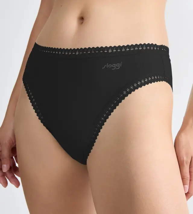 Sloggi Βαμβακερά Σλιπ Go Crush H High Leg C3P Μαύρο 3-Pack 3