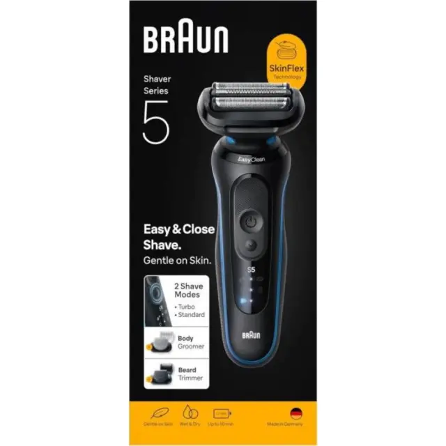 Braun Rasoio Elettrico Serie 5 Wet&Dry 3 Lame 52-B1650S Blu