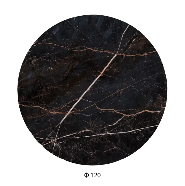 ΕΠΙΦΑΝΕΙΑ ΤΡΑΠΕΖΙΟΥ HPL ΣΤΡΟΓΓΥΛΗ FB96351.34 BLACK MARBLE Φ120εκ. 2