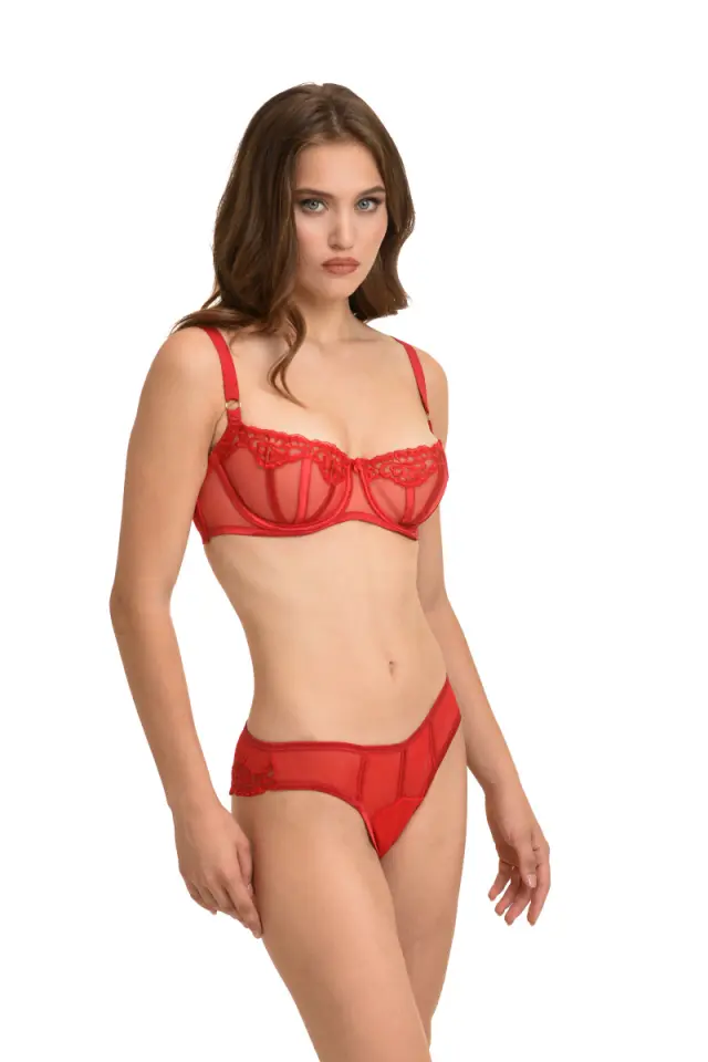 Miss Rosy Σλιπ Brazil Sheer Tulle Κόκκινο
