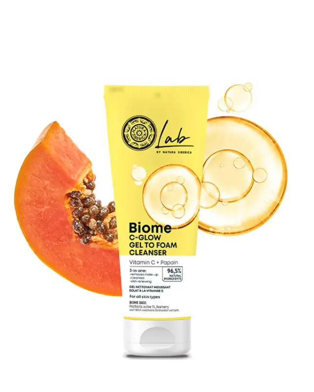 Natura Siberica Lab Biome C-Glow Gel To Foam Cleanser Αφρώδες Τζελ Καθαρισμού, 140ml 3