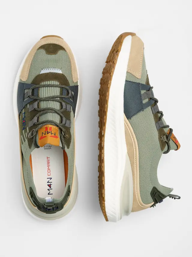 Comart Sneakers Ανδρικό ύφασμα/δέρμα Πράσινο M4N/6048 SALVIA - 44 3