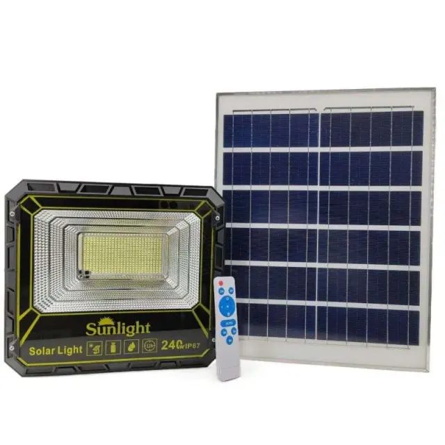 Ηλιακός προβολέας led 240W με πάνελ & τηλεχειριστήριο - Solarlight