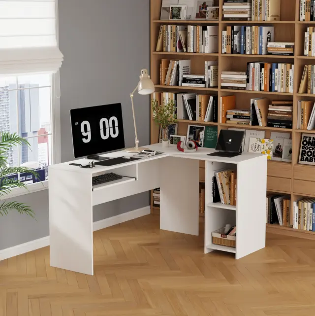 ΓΩΝΙΑΚΟ ΓΡΑΦΕΙΟ FB92135.03 MDF ΣΕ ΛΕΥΚΟ 140x120x75Υεκ 3