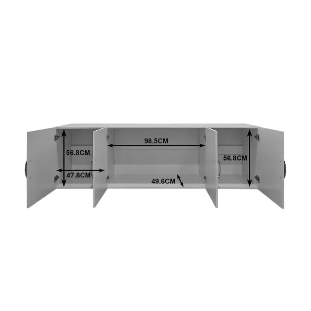 Ντουλάπα τετράφυλλη και πατάρι Alvia pakoworld λευκό 200x51x240εκ 2