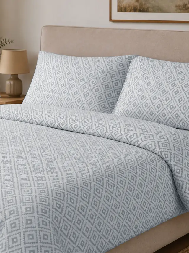 Σετ Σεντόνια Menta Εμπριμέ 640 Blue Μονό με λάστιχο (100x200+30) Sunshine