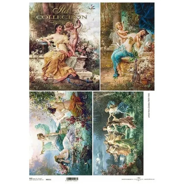 Ριζόχαρτο ντεκουπάζ ITD, 30x40cm, Κορίτσια στον κήπο, R0551L