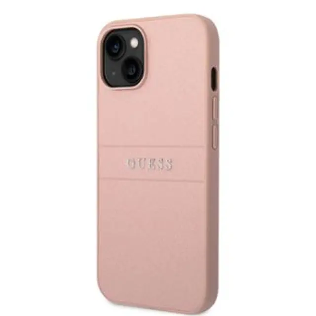 Guess PU Leather Saffiano Case for iPhone 14 Plus Pink